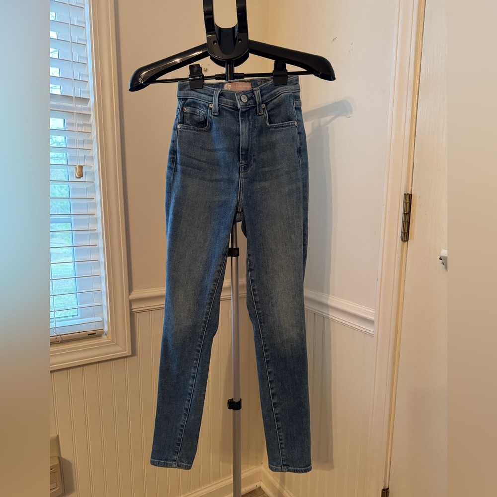 7 For All Mankind Women's High Waist Skinny Ankle Jeans Luxe Vintage Size 23